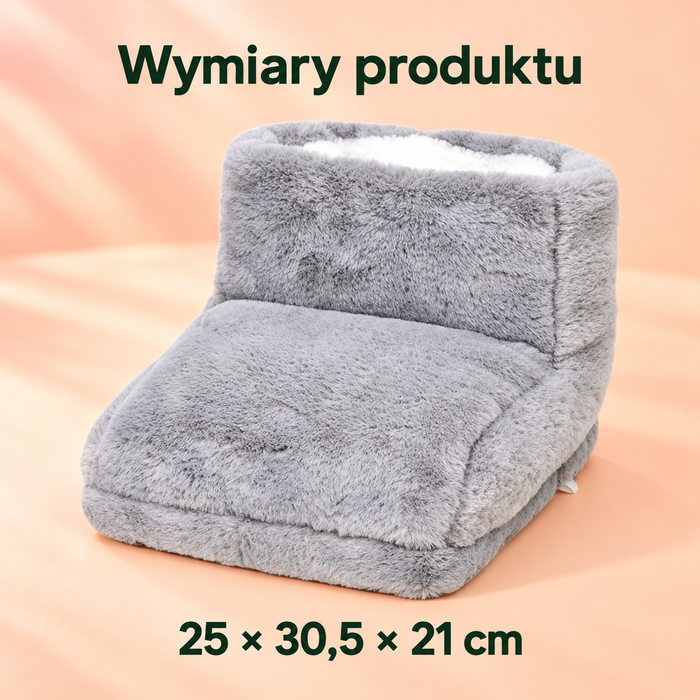Wymiary ogrzewacza cieplamata.pl: szerokość 25 cm, głębokość 30,5 cm, wysokość 21 cm